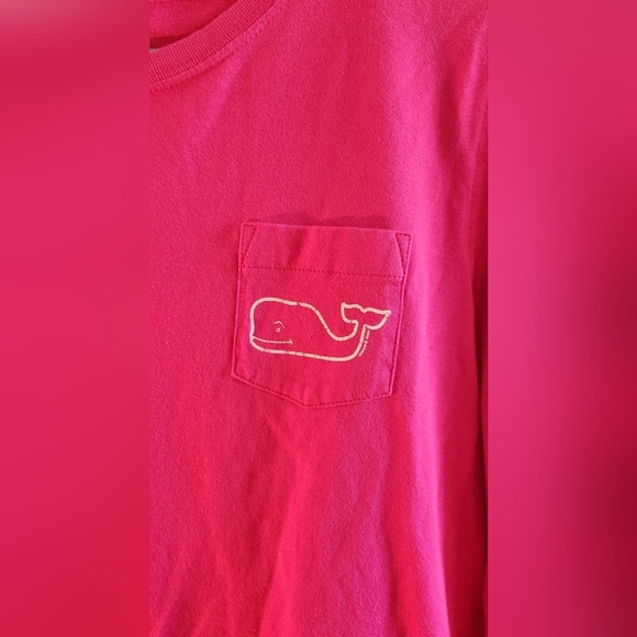 Vineyard Vines Hot Pink Medium Cotton Long Sleeve Whale Tshirt - Picture 2 of 8